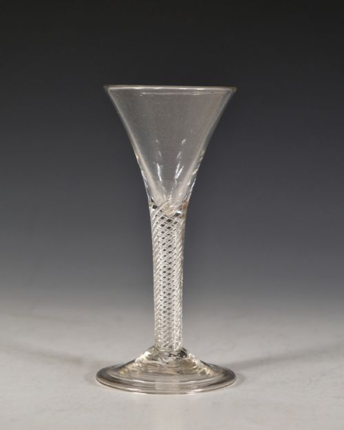 ANTIQUE WINE GLASS AIR TWIST ENGLISH C1755 - ADDITIONAL PHOTO 2