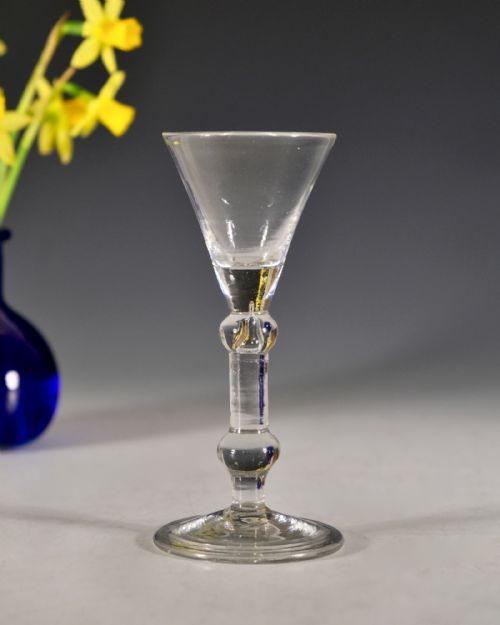 antique wine glass balustroid english c173540 - CATEGORY: ANTIQUE GLASS - DATED 18TH CENTURY