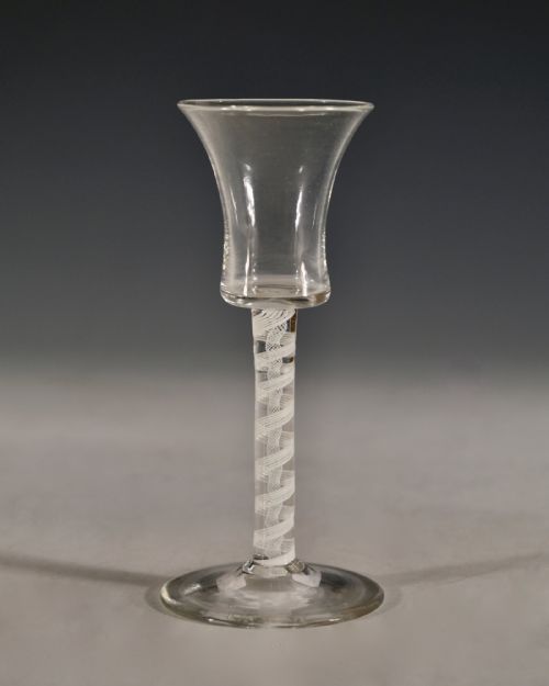 ANTIQUE WINE GLASS OPAQUE TWIST ENGLISH C1765 - ADDITIONAL PHOTO 2
