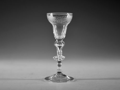 antique wine glass balustroid english c174050 - CATEGORY: ANTIQUE GLASS - DATED 18TH CENTURY