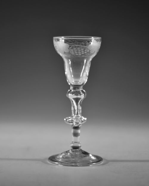 ANTIQUE WINE GLASS BALUSTROID ENGLISH C174050 - ADDITIONAL PHOTO 1