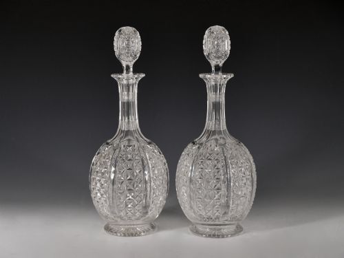 pair of antique decanters english c1880 - CATEGORY: ANTIQUE GLASS - DATED 19TH CENTURY