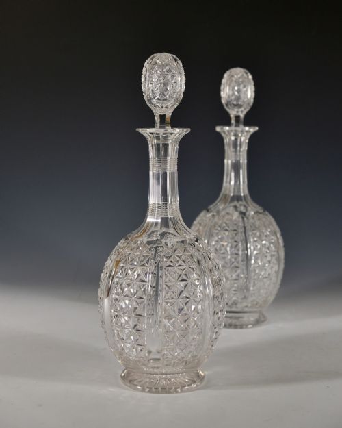 PAIR OF ANTIQUE DECANTERS ENGLISH C1880 - ADDITIONAL PHOTO 3