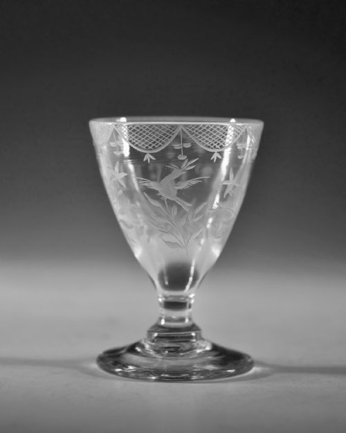 ANTIQUE RUMMER ENGRAVED ENGLISH C1790 - ADDITIONAL PHOTO 1