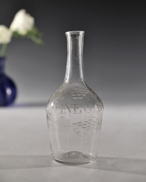 ANTIQUE CONDIMENT BOTTLE VINEGAR ENGLISH C1765 - ADDITIONAL PHOTO 1