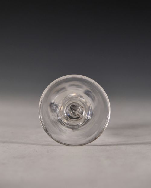 ANTIQUE WINE GLASS FACET STEM ENGLISH C1780 - ADDITIONAL PHOTO 4