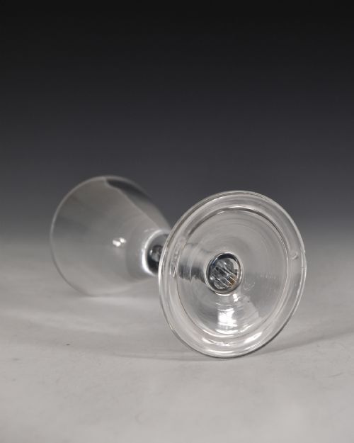 ANTIQUE WINE GLASS PLAIN STEM ENGLISH C1750 - ADDITIONAL PHOTO 3