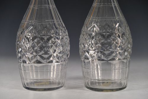 ANTIQUE PAIR OF DECANTERS INDIAN CLUB ENGLISH C1770 - ADDITIONAL PHOTO 5