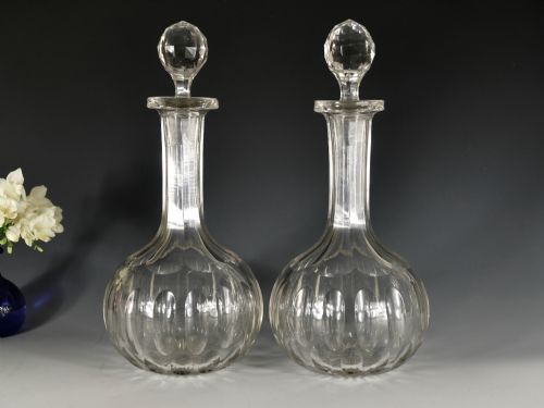 antique pair of decanters magnums english c1880 - CATEGORY: ANTIQUE GLASS - DATED 19TH CENTURY
