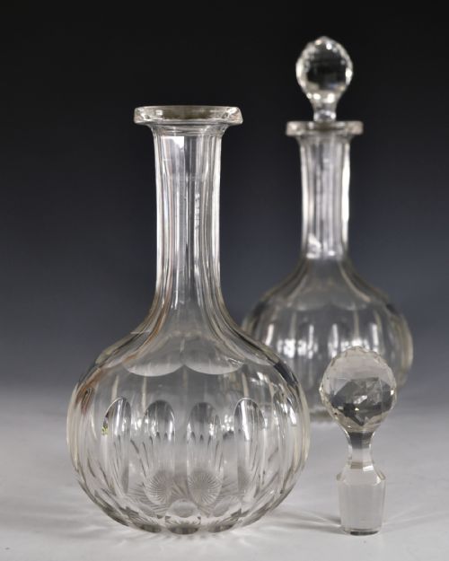 ANTIQUE PAIR OF DECANTERS MAGNUMS ENGLISH C1880 - ADDITIONAL PHOTO 3