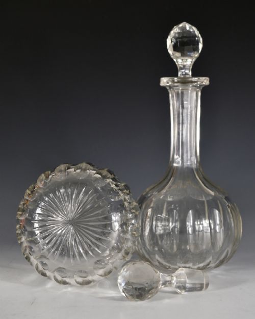 ANTIQUE PAIR OF DECANTERS MAGNUMS ENGLISH C1880 - ADDITIONAL PHOTO 4