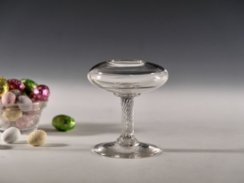 antique glass lacemaker's lamp english c1755 - CATEGORY: ANTIQUE GLASS - DATED 18TH CENTURY