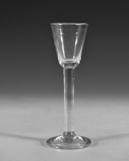 ANTIQUE CORDIAL GLASS PLAIN STEM ENGLISH C1750 - ADDITIONAL PHOTO 1