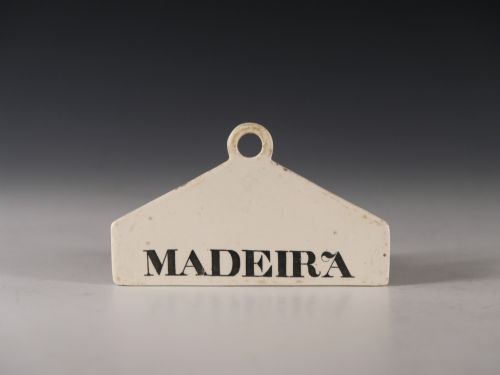 antique bin label madeira english early 19th century - CATEGORY: ANTIQUE CERAMICS - DATED 19TH CENTURY