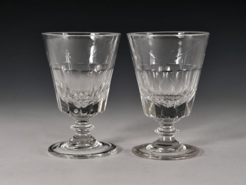antique glass rummer pair english c1835 - CATEGORY: ANTIQUE GLASS - DATED 19TH CENTURY