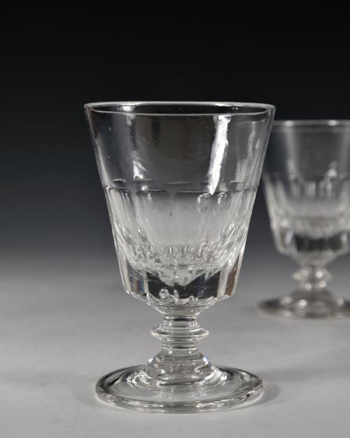 ANTIQUE GLASS RUMMER PAIR ENGLISH C1835 - ADDITIONAL PHOTO 2