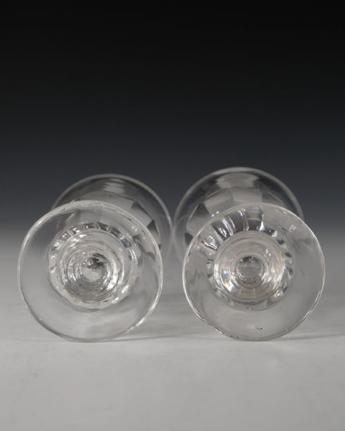 ANTIQUE GLASS RUMMER PAIR ENGLISH C1835 - ADDITIONAL PHOTO 3