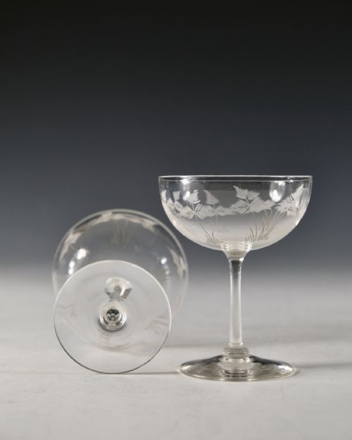 ANTIQUE CHAMPAGNE GLASSES SET OF 10 ENGLISH C190010 - ADDITIONAL PHOTO 6