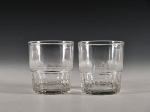 antique glass tumblers pair english c1820 - CATEGORY: ANTIQUE GLASS - DATED GEORGIAN