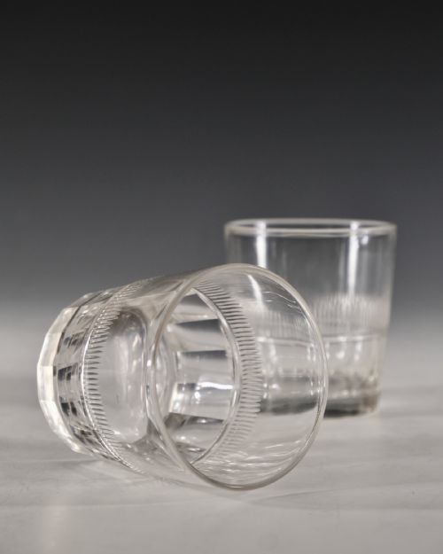 ANTIQUE GLASS TUMBLERS PAIR ENGLISH C1820 - ADDITIONAL PHOTO 3