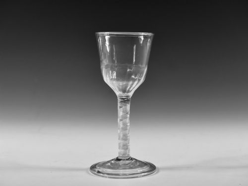 antique wine glass air twist english c1755 - CATEGORY: ANTIQUE GLASS - DATED 18TH CENTURY