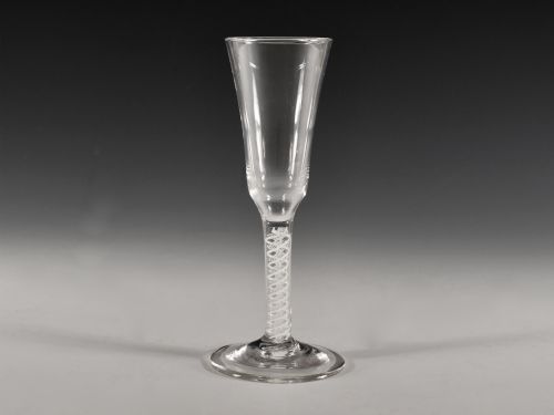 antique ale glass opaque twist english c1765 - CATEGORY: ANTIQUE GLASS - DATED 18TH CENTURY
