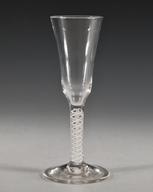 ANTIQUE ALE GLASS OPAQUE TWIST ENGLISH C1765 - ADDITIONAL PHOTO 1