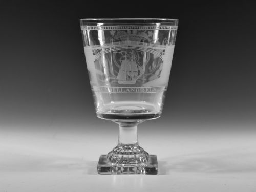 antique rummer engraved sunderland bridge c1820 - CATEGORY: ANTIQUE GLASS - DATED 19TH CENTURY