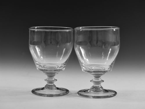 antique glass rummers pair english c1820 - CATEGORY: ANTIQUE GLASS - DATED GEORGIAN