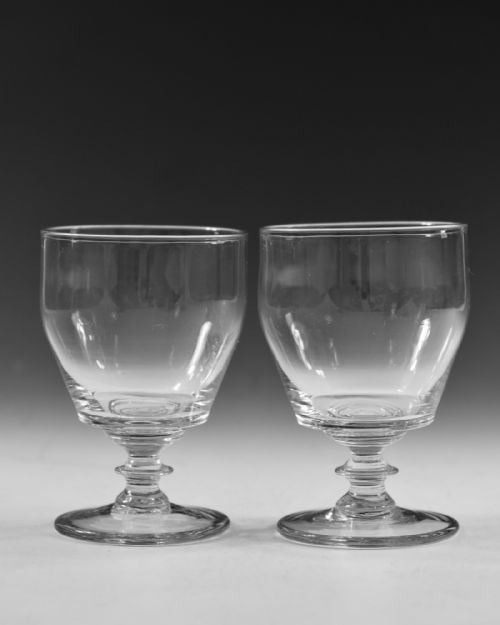 ANTIQUE GLASS RUMMERS PAIR ENGLISH C1820 - ADDITIONAL PHOTO 1