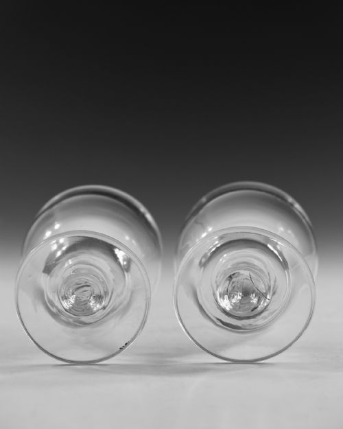 ANTIQUE GLASS RUMMERS PAIR ENGLISH C1820 - ADDITIONAL PHOTO 3