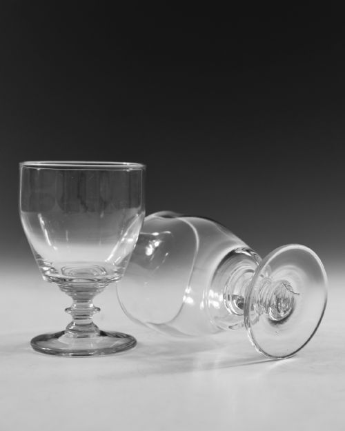 ANTIQUE GLASS RUMMERS PAIR ENGLISH C1820 - ADDITIONAL PHOTO 4