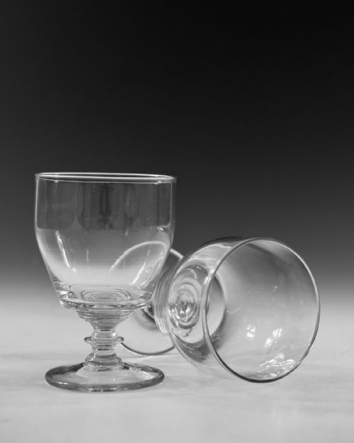 ANTIQUE GLASS RUMMERS PAIR ENGLISH C1820 - ADDITIONAL PHOTO 5