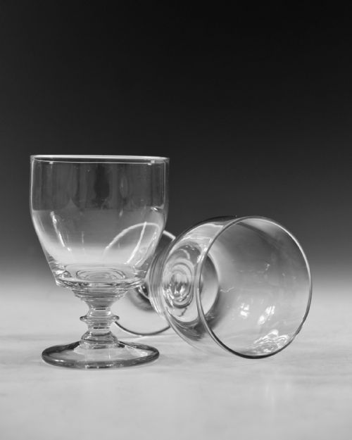 ANTIQUE GLASS RUMMERS PAIR ENGLISH C1820 - ADDITIONAL PHOTO 6