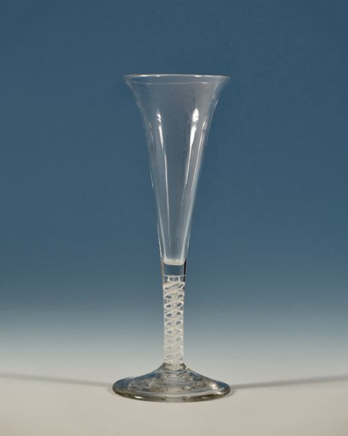ANTIQUE WINE GLASS OPAQUE TWIST ENGLISH C1765 - ADDITIONAL PHOTO 1