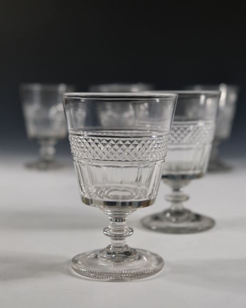 ANTIQUE GLASS SET OF SIX RUMMERS ENGLISH C1820 - ADDITIONAL PHOTO 3