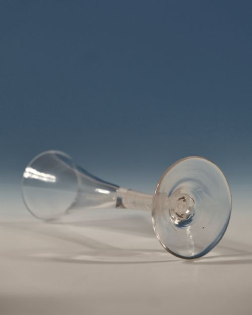 ANTIQUE WINE GLASS OPAQUE TWIST FLUTE ENGLISH C1765 - ADDITIONAL PHOTO 2
