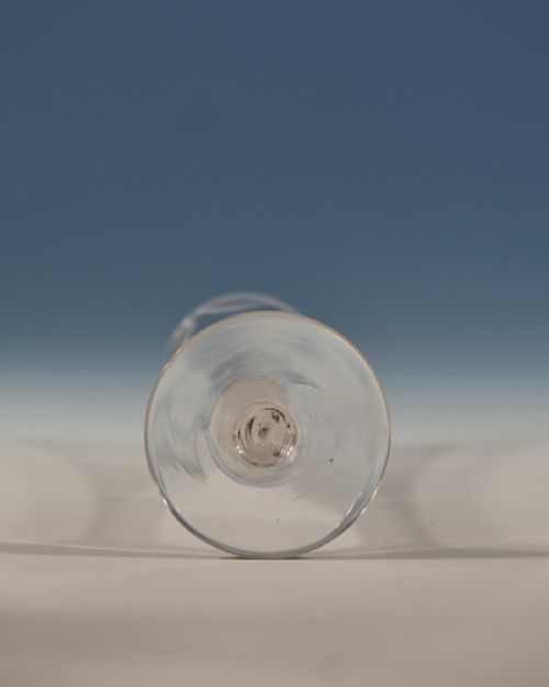 ANTIQUE WINE GLASS OPAQUE TWIST FLUTE ENGLISH C1765 - ADDITIONAL PHOTO 4