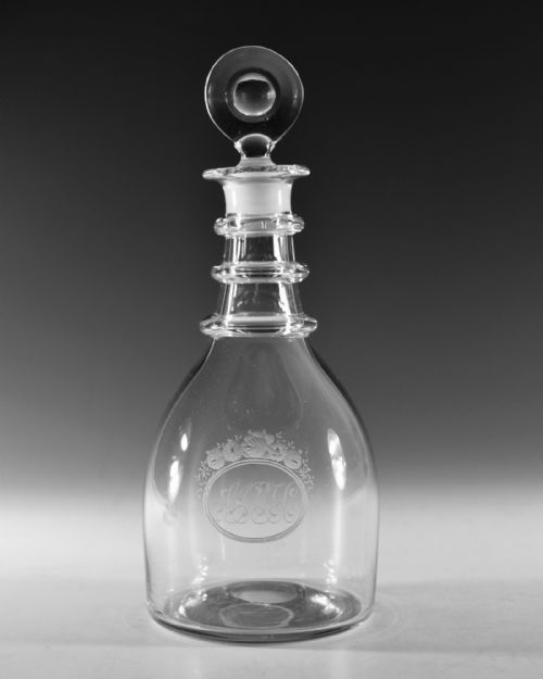 ANTIQUE GLASS DECANTER ENGLISH C1820 - ADDITIONAL PHOTO 1