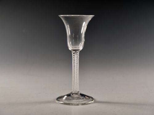 antique glass mixed twist wine glass english c1760 - CATEGORY: ANTIQUE GLASS - DATED 18TH CENTURY
