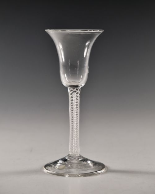 ANTIQUE GLASS MIXED TWIST WINE GLASS ENGLISH C1760 - ADDITIONAL PHOTO 1