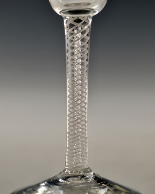 ANTIQUE GLASS MIXED TWIST WINE GLASS ENGLISH C1760 - ADDITIONAL PHOTO 2