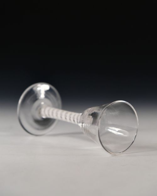 ANTIQUE GLASS OPAQUE TWIST WINE GLASS ENGLISH C1765 - ADDITIONAL PHOTO 4