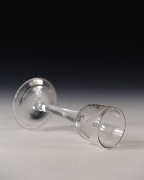 ANTIQUE WINE GLASS PLAIN STEM ENGLISH C1760 - ADDITIONAL PHOTO 4