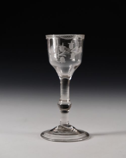 ANTIQUE GLASS BALUSTROID WINE ENGLISH C1750 - ADDITIONAL PHOTO 1