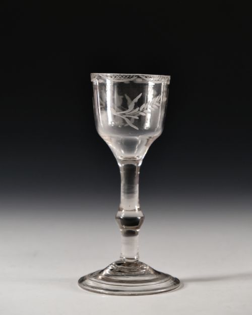 ANTIQUE GLASS BALUSTROID WINE ENGLISH C1750 - ADDITIONAL PHOTO 5