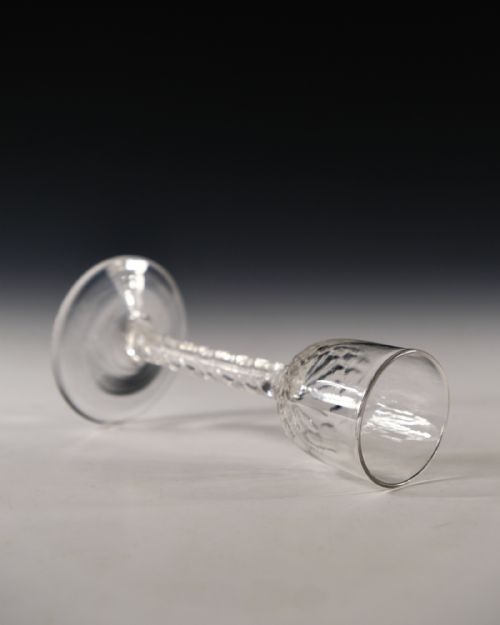 ANTIQUE GLASS WINE GLASS DOUBLE SERIES AIR TWIST ENGLISH C1755 - ADDITIONAL PHOTO 4