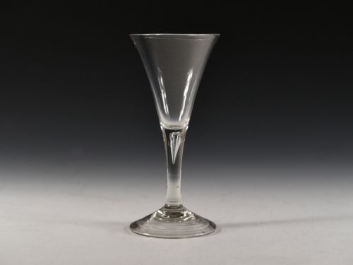 antique glass plain stem wine glass english c1750 - CATEGORY: ANTIQUE GLASS - DATED 18TH CENTURY