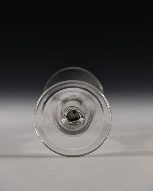 ANTIQUE GLASS PLAIN STEM WINE GLASS ENGLISH C1750 - ADDITIONAL PHOTO 4