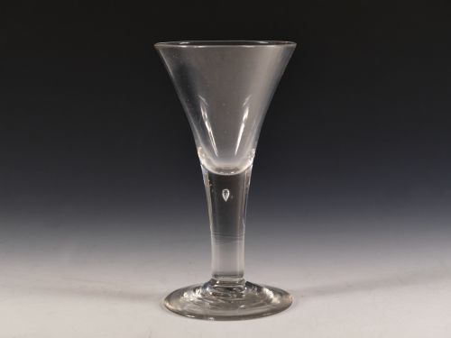 antique glass plain stem wine goblet c1750 - CATEGORY: ANTIQUE GLASS - DATED 18TH CENTURY